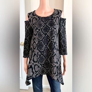 Y2K 90s Style Designer Luxury Metallic Snakeskin Goth Punk Rocker Small MSRP 248